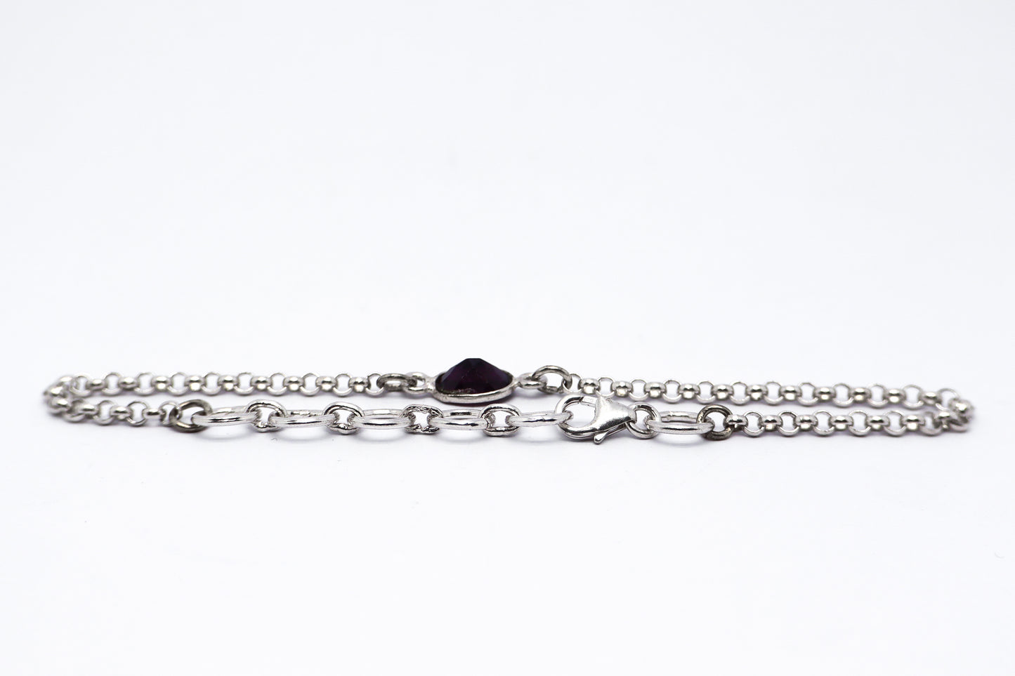 Garnet Sterling Silver Bracelet