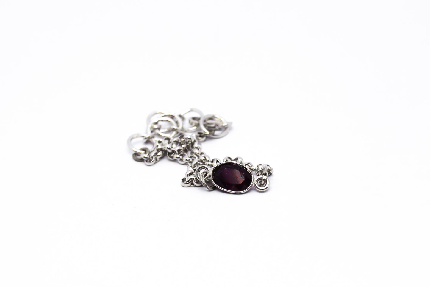 Garnet Sterling Silver Bracelet