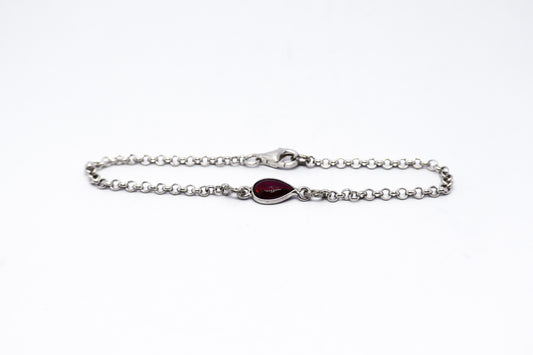 Garnet Sterling Silver Bracelet