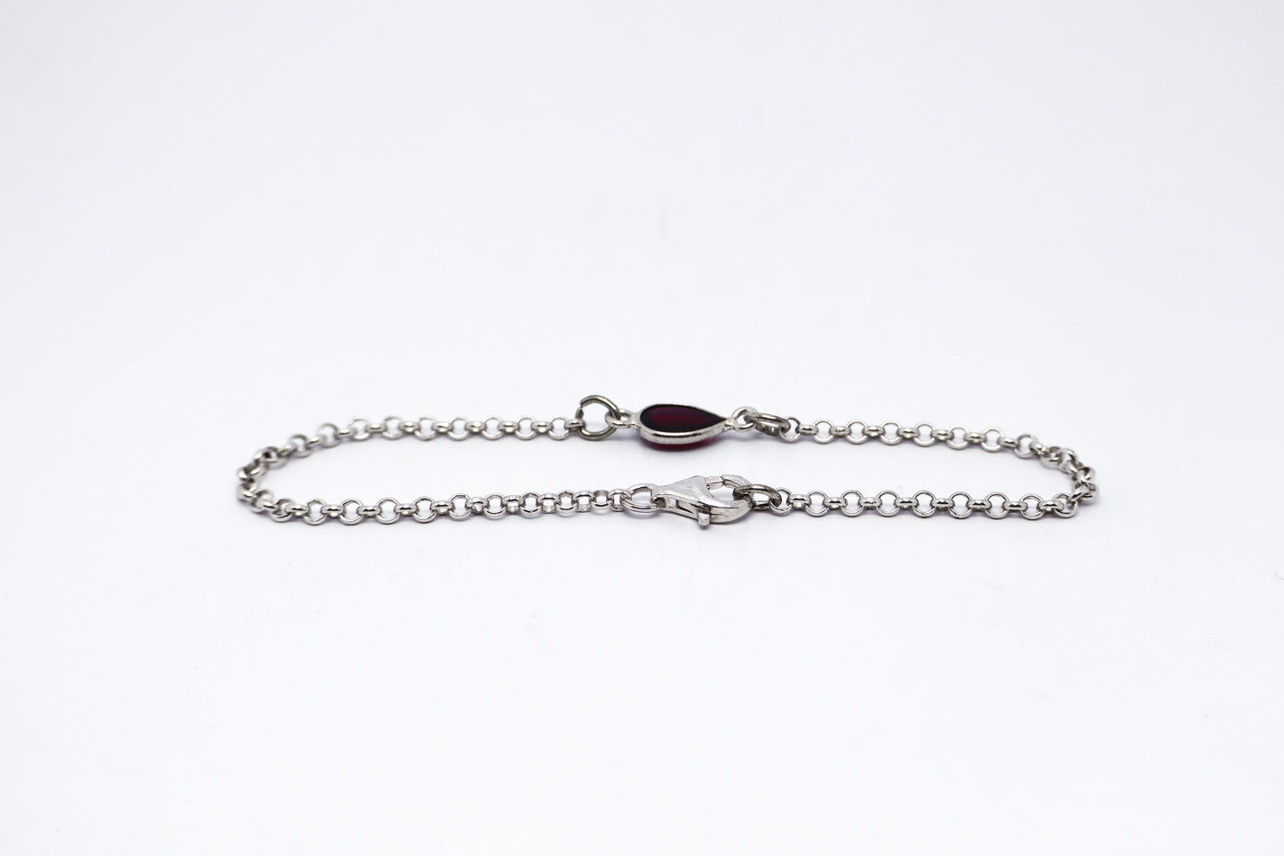 Garnet Sterling Silver Bracelet