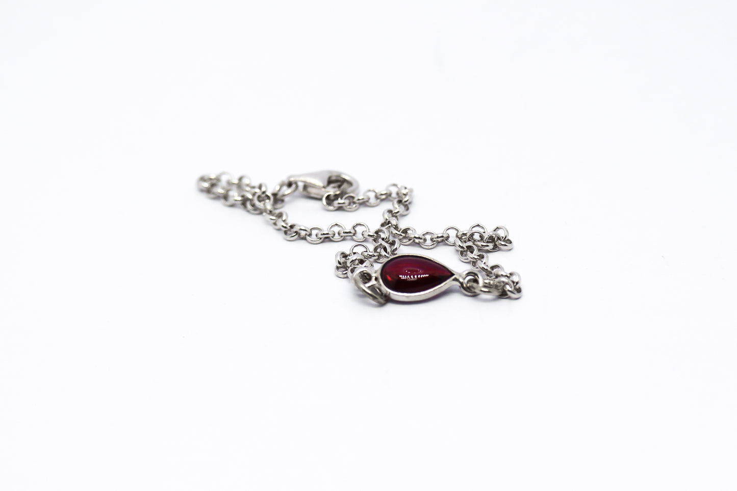 Garnet Sterling Silver Bracelet