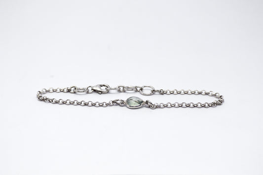 Prehnite Sterling Silver Bracelet