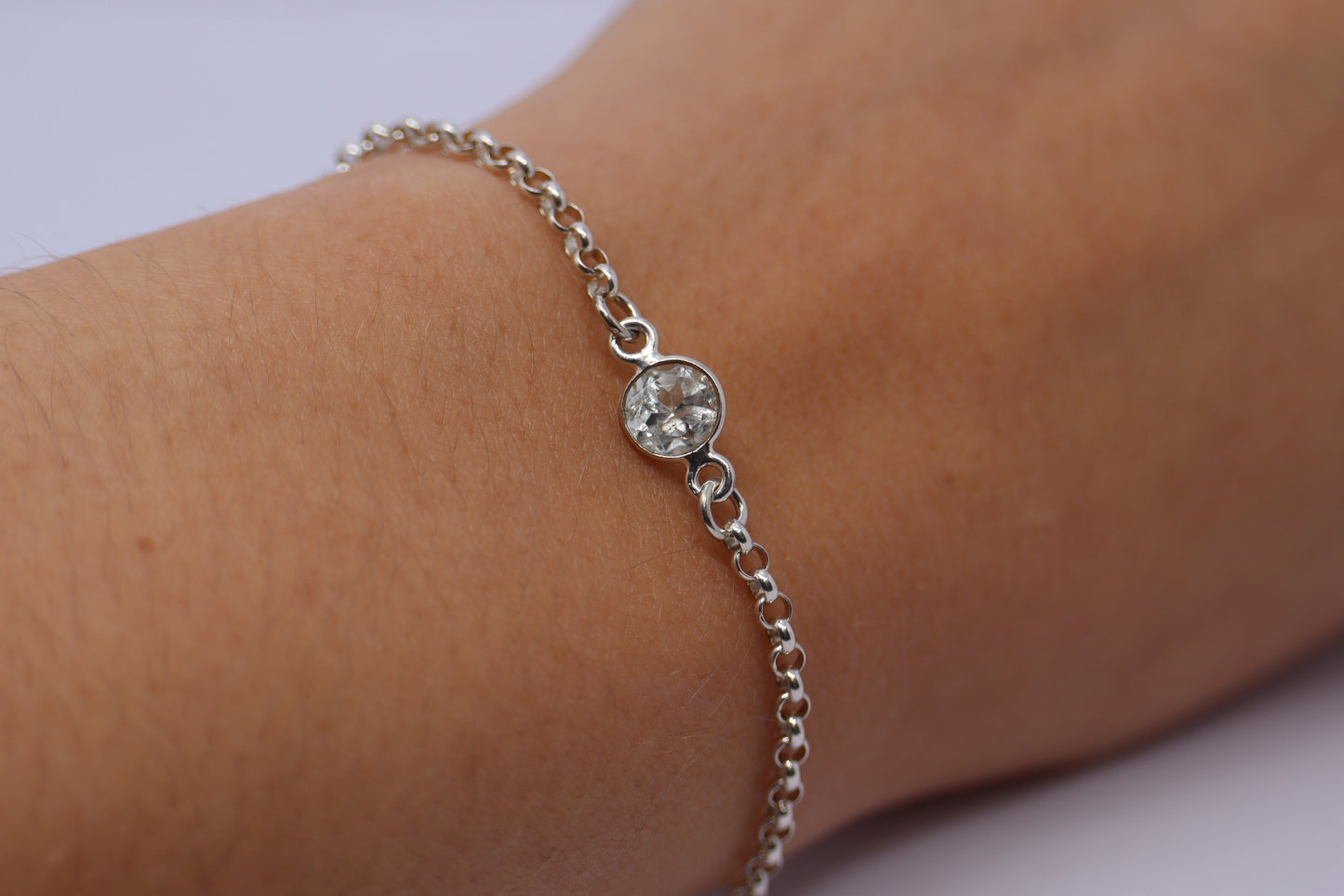 Crystal Quartz Sterling Silver Bracelet