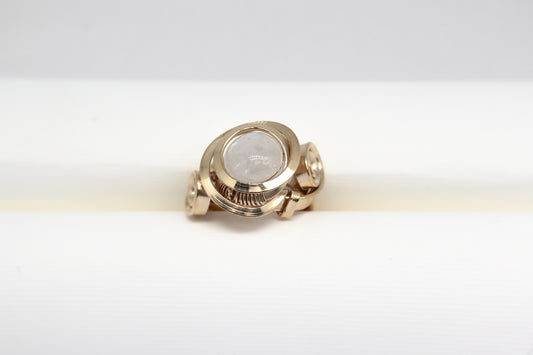 Gala Moonstone Gold Plated Solid Sterling Silver Ring