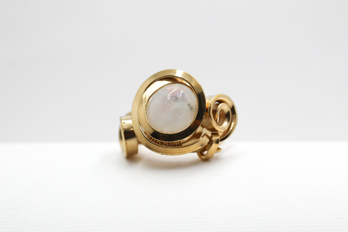 Gala Moonstone Gold Plated Solid Sterling Silver Ring