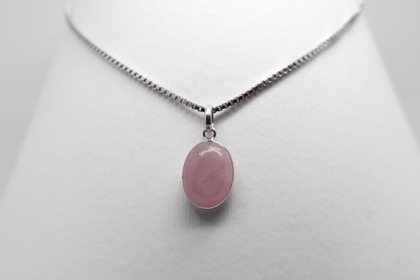 Quartz Rose Silver Necklace