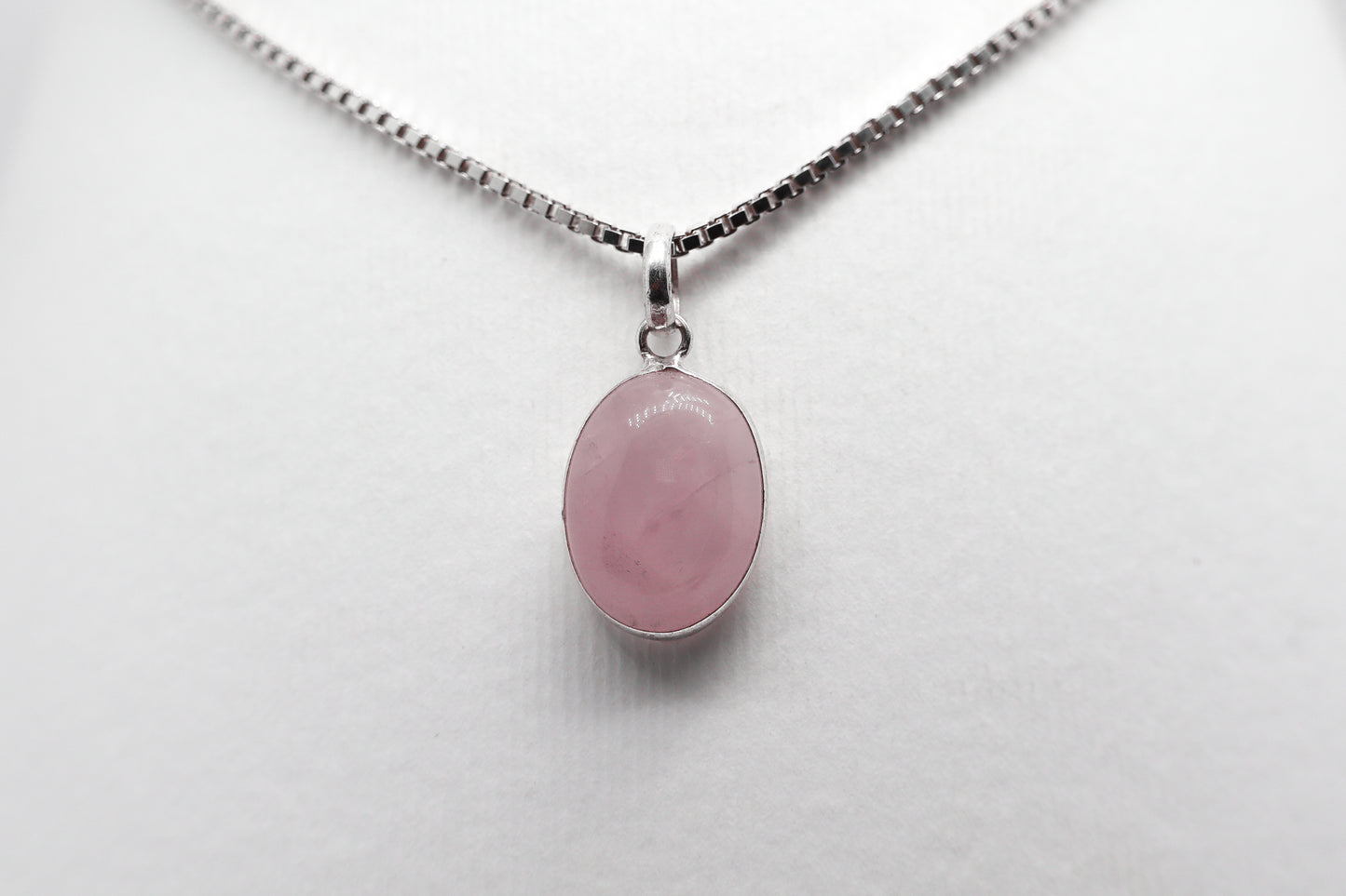 Quartz Rose Silver Necklace