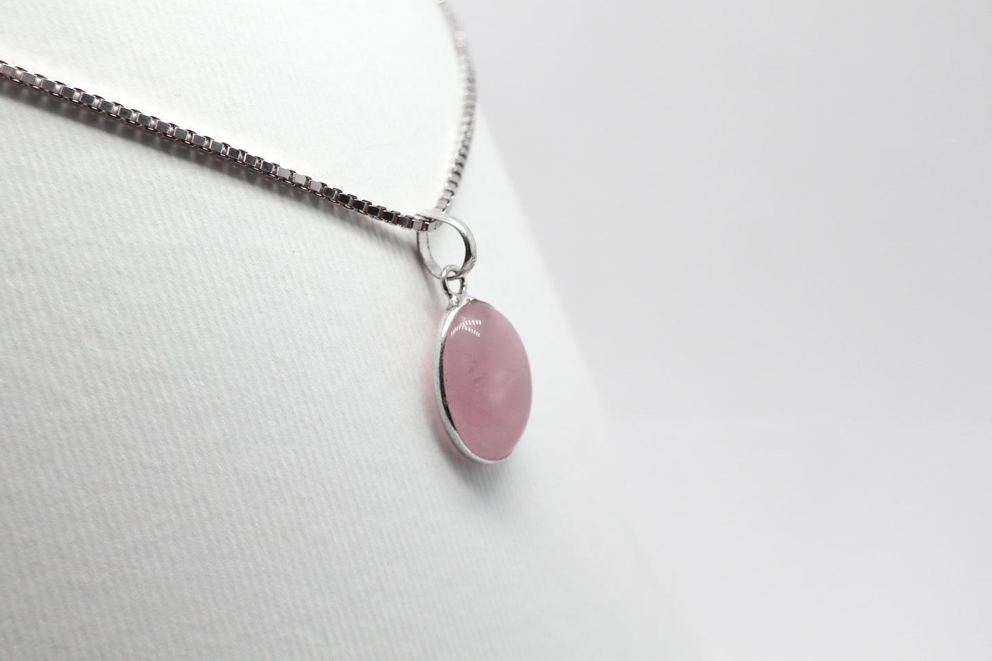 Quartz Rose Silver Necklace