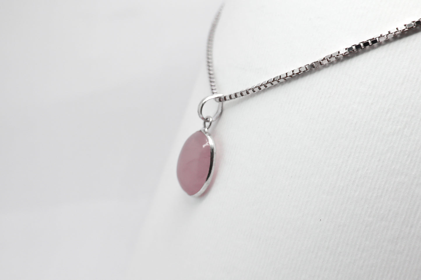 Quartz Rose Silver Necklace