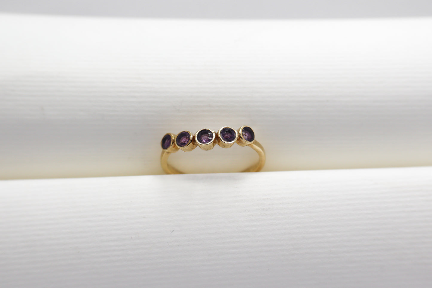 Amethyst Gold Plated Solid Sterling Silver Ring