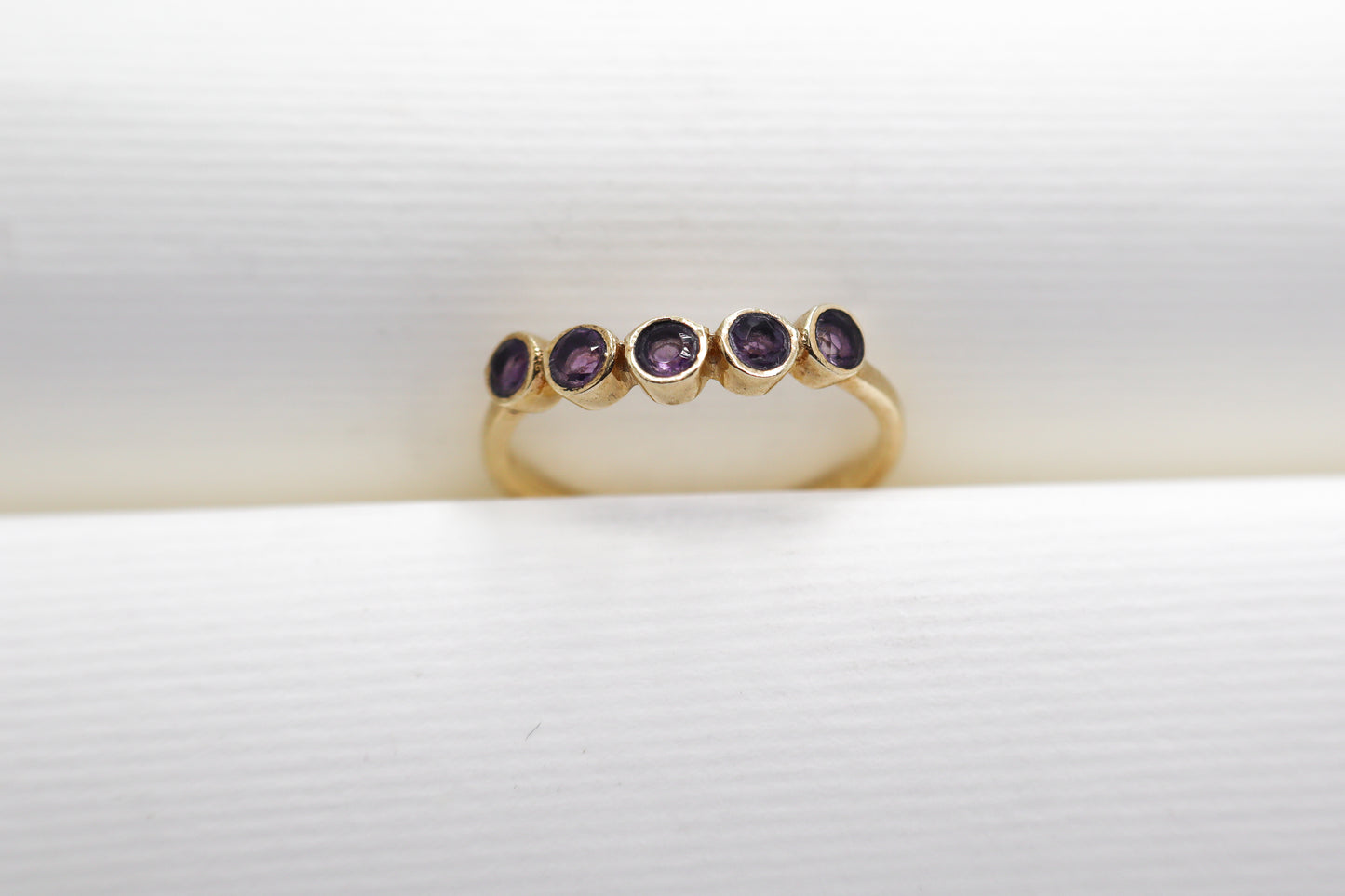 Amethyst Gold Plated Solid Sterling Silver Ring