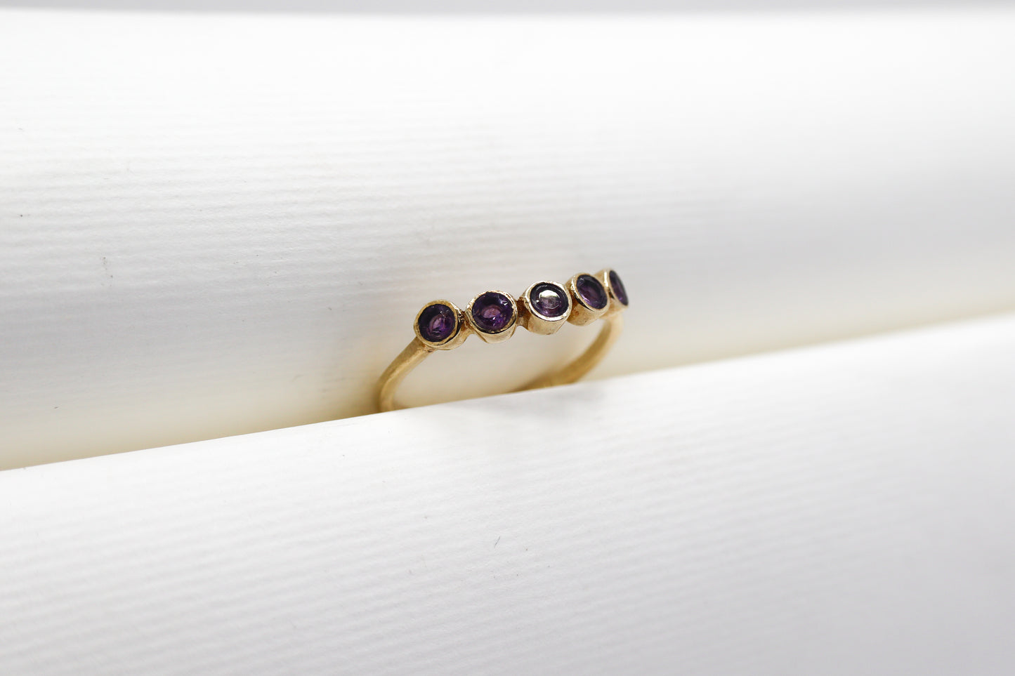 Amethyst Gold Plated Solid Sterling Silver Ring