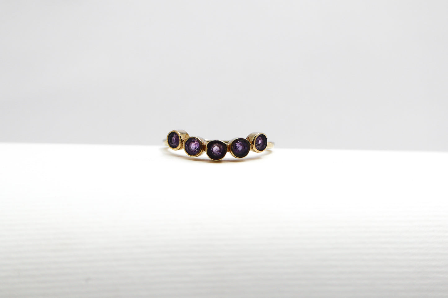 Amethyst Gold Plated Solid Sterling Silver Ring