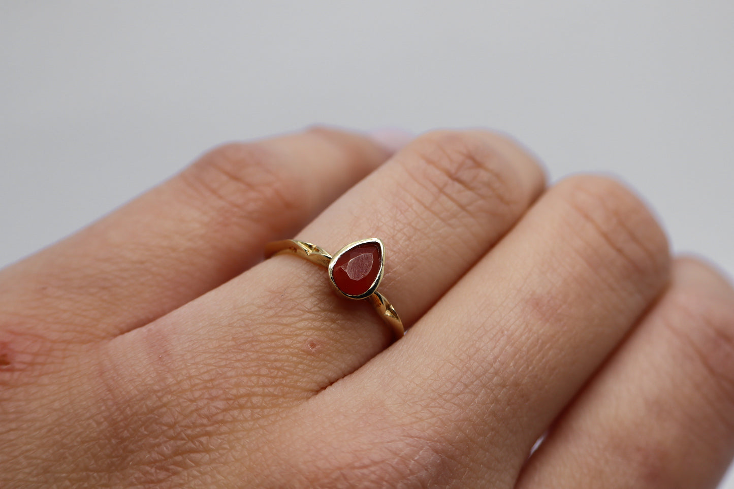 Cornelian Gold Plated Solid Sterling Silver Ring