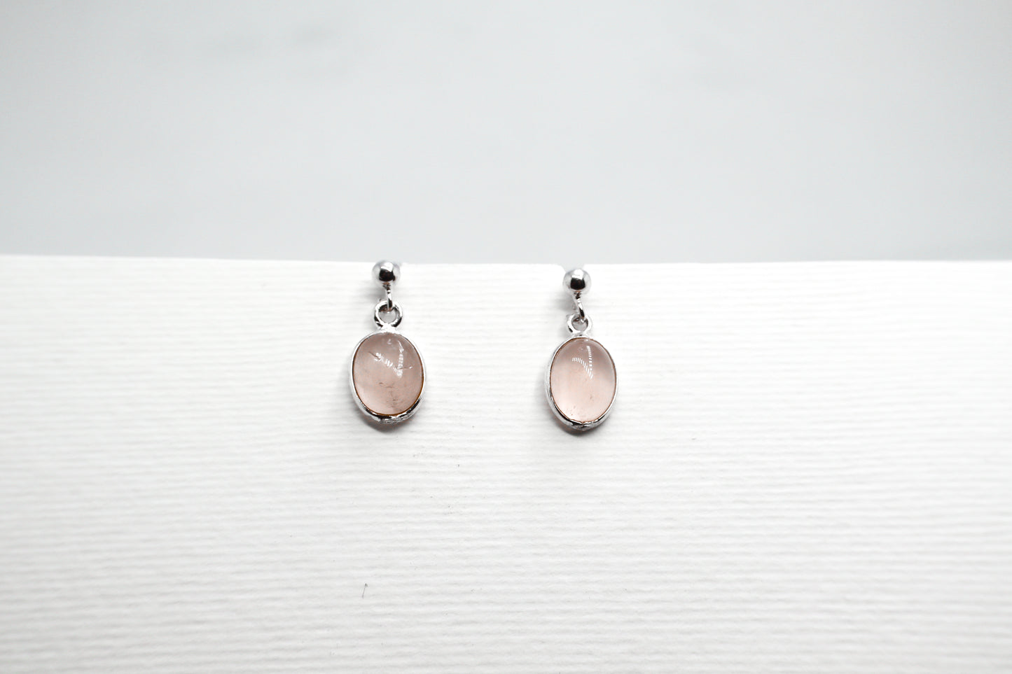 Quartz Rose Sterling Silver Earring