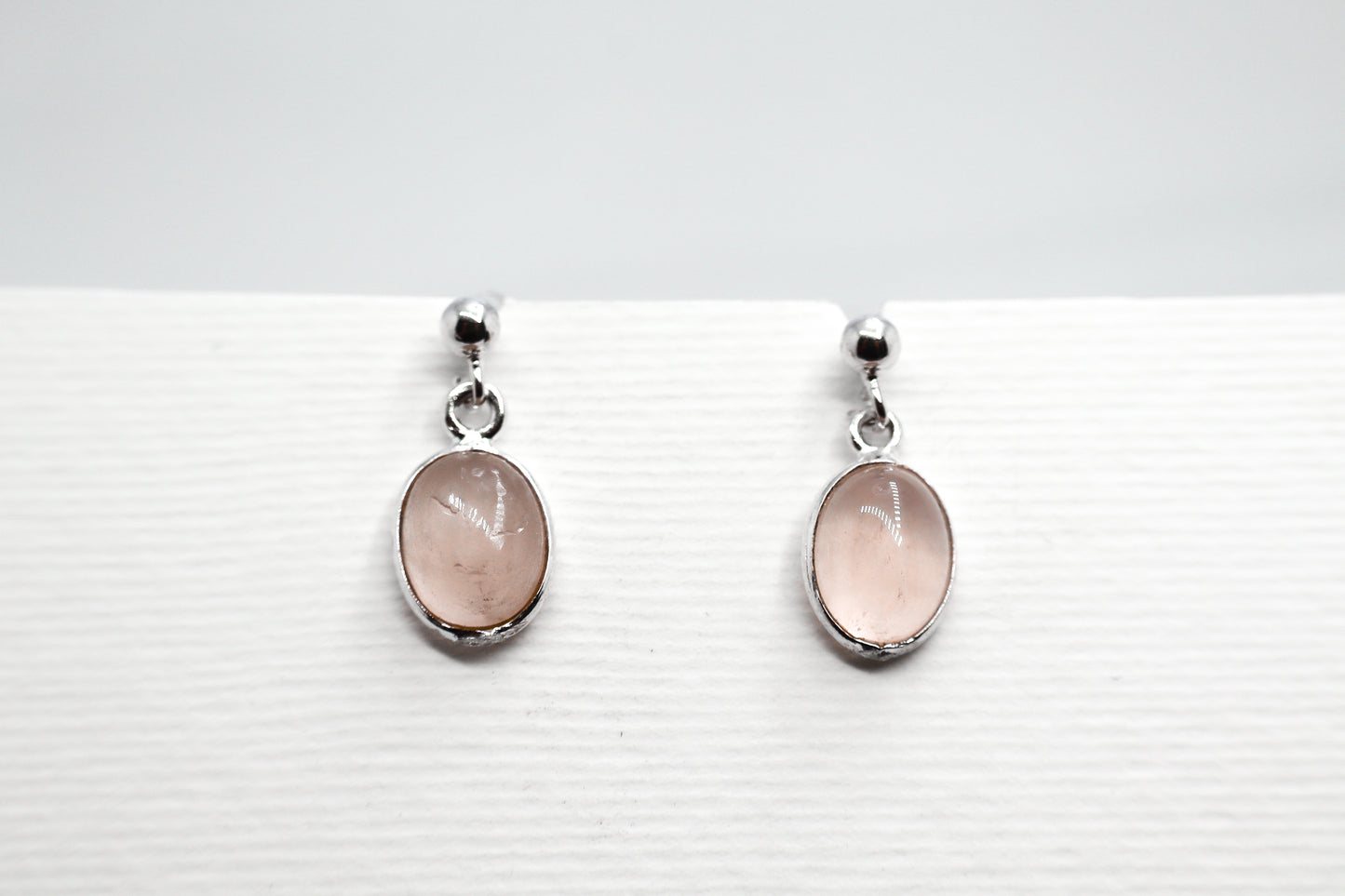 Quartz Rose Sterling Silver Earring