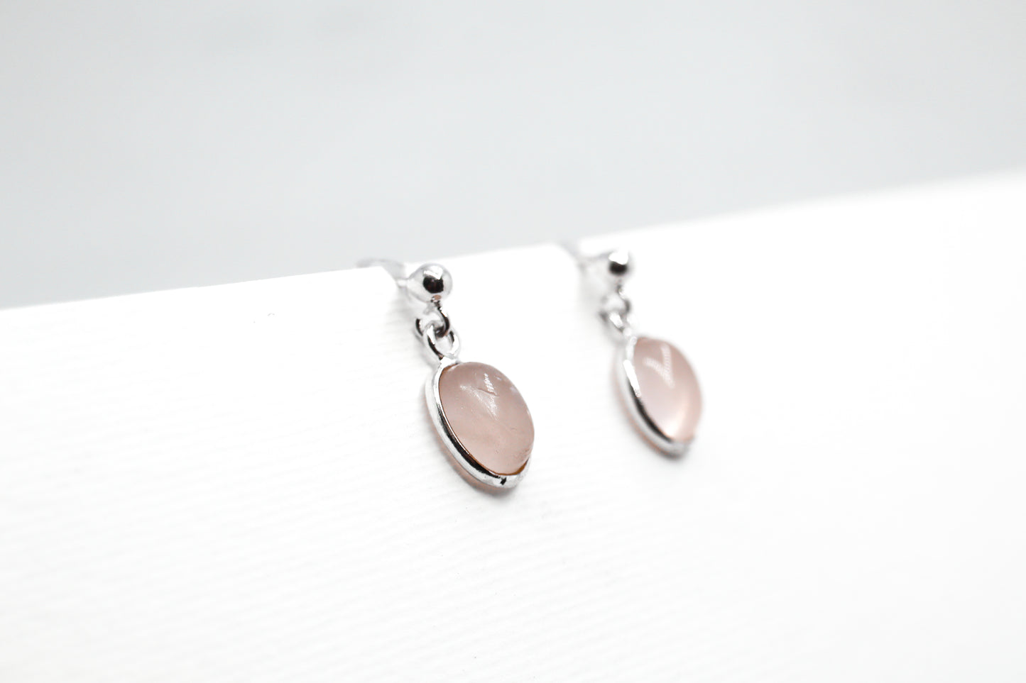 Quartz Rose Sterling Silver Earring