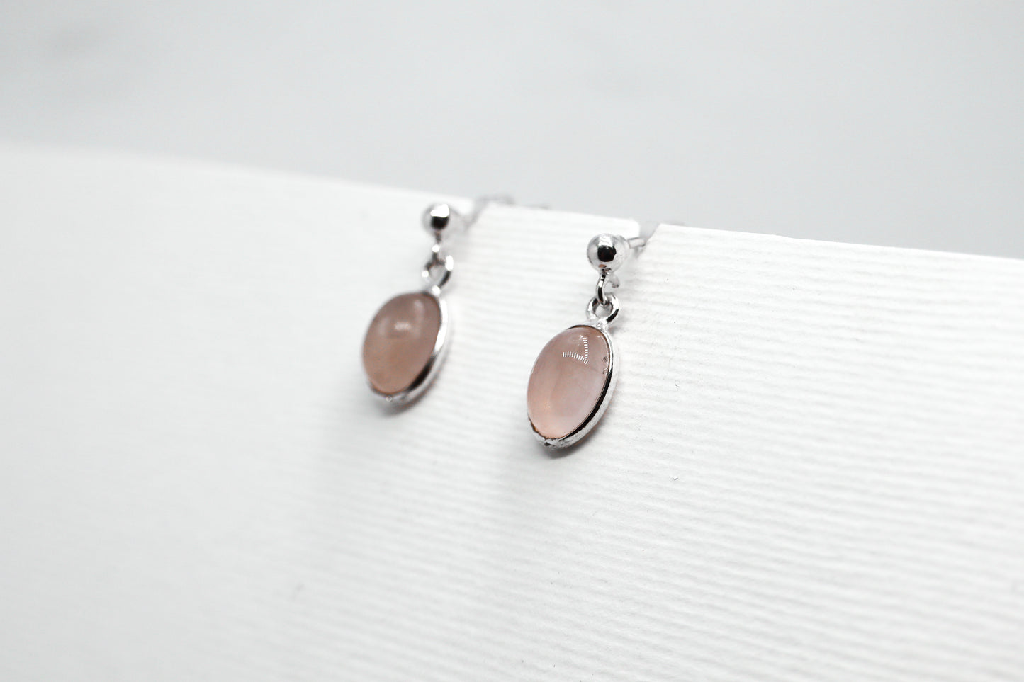 Quartz Rose Sterling Silver Earring