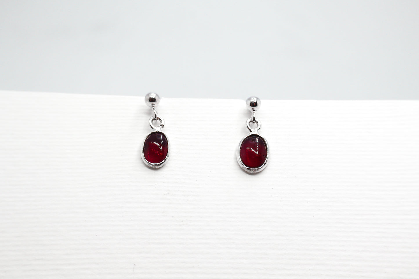 Garnet Sterling Silver Earring