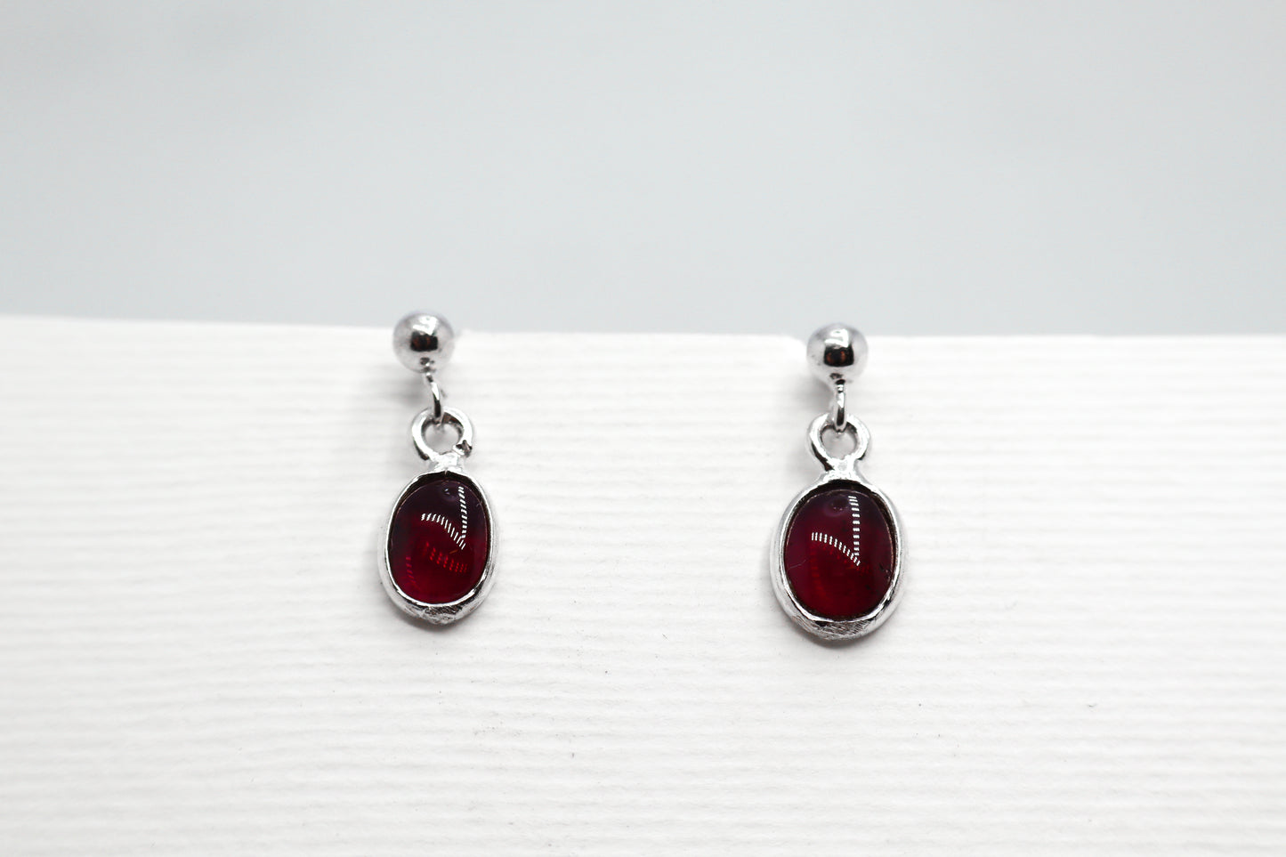 Garnet Sterling Silver Earring