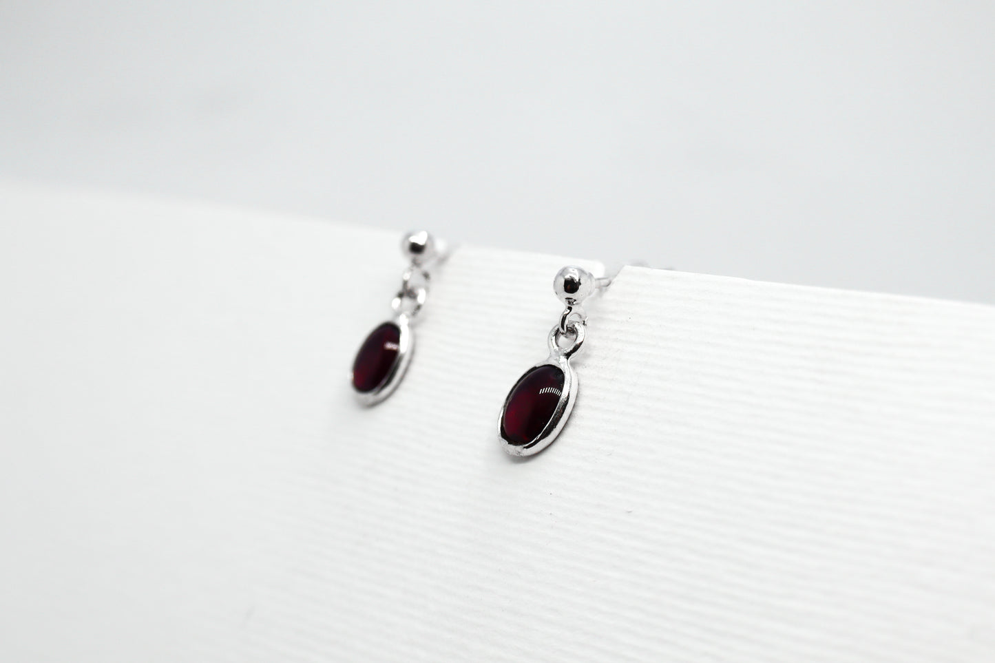 Garnet Sterling Silver Earring