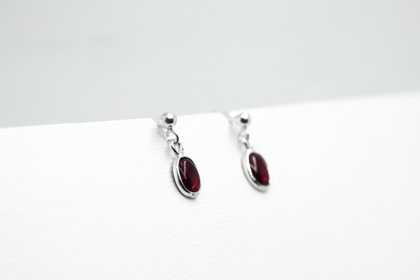 Garnet Sterling Silver Earring