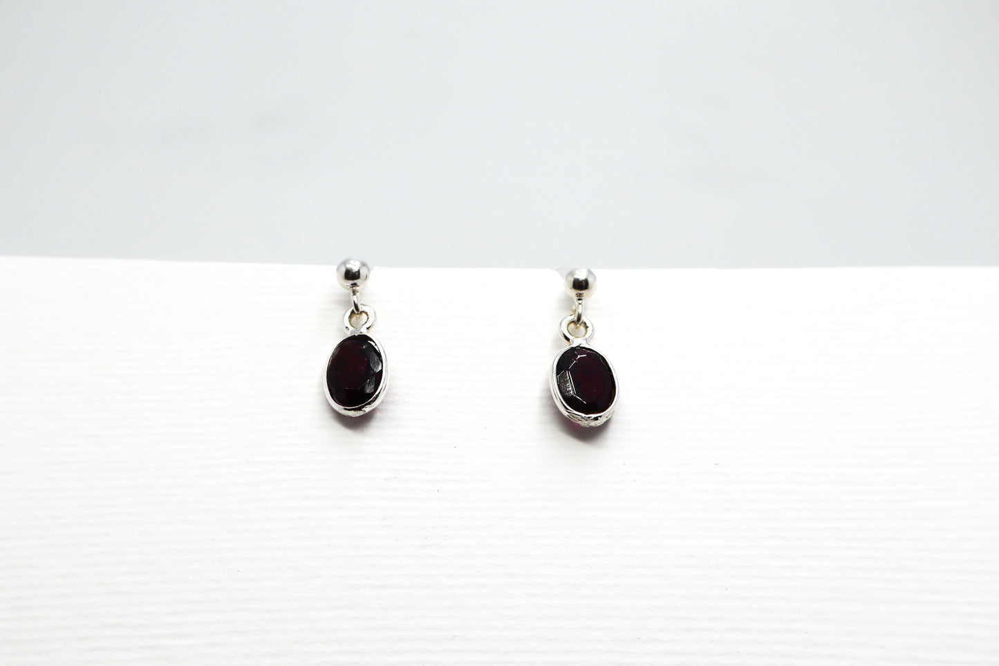 Garnet Sterling Silver Earring