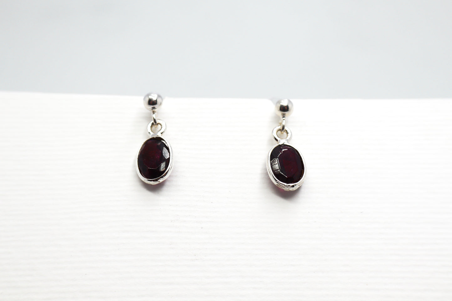 Garnet Sterling Silver Earring