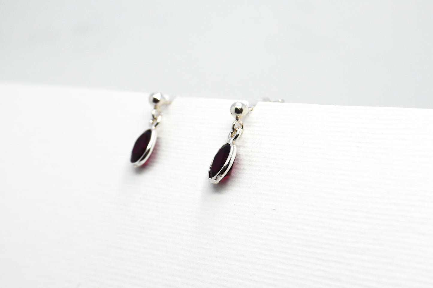 Garnet Sterling Silver Earring