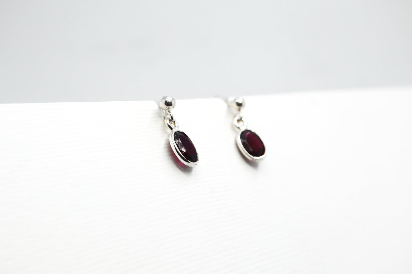 Garnet Sterling Silver Earring