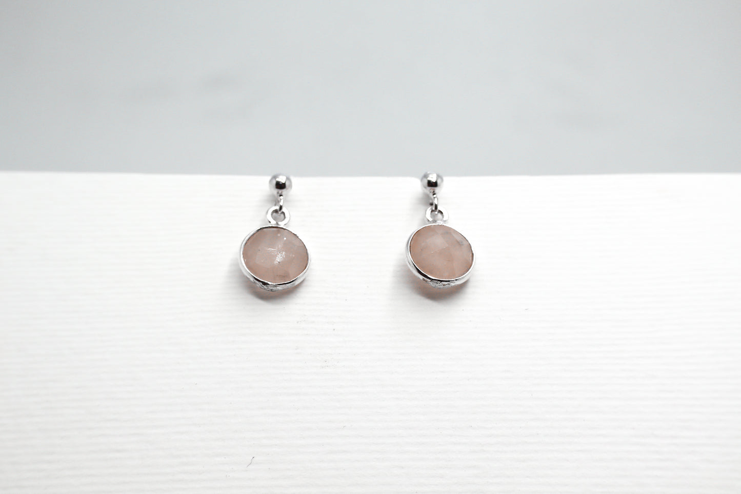 Quartz Rose Sterling Silver Earring