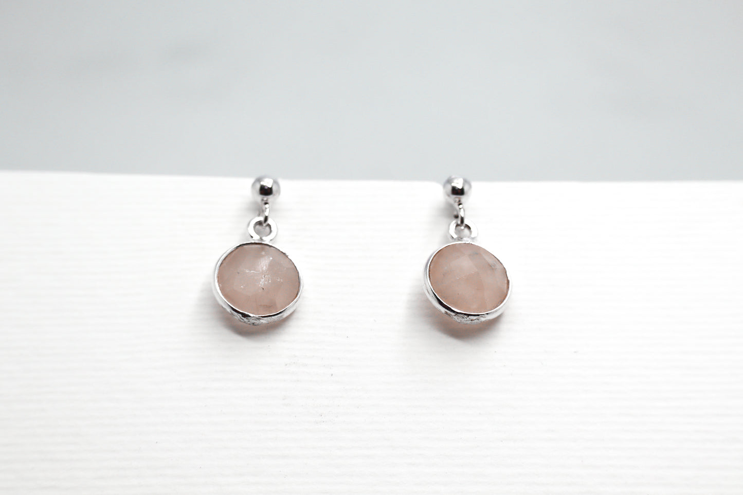 Quartz Rose Sterling Silver Earring