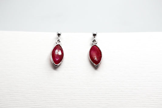 Ruby Sterling Silver Earring