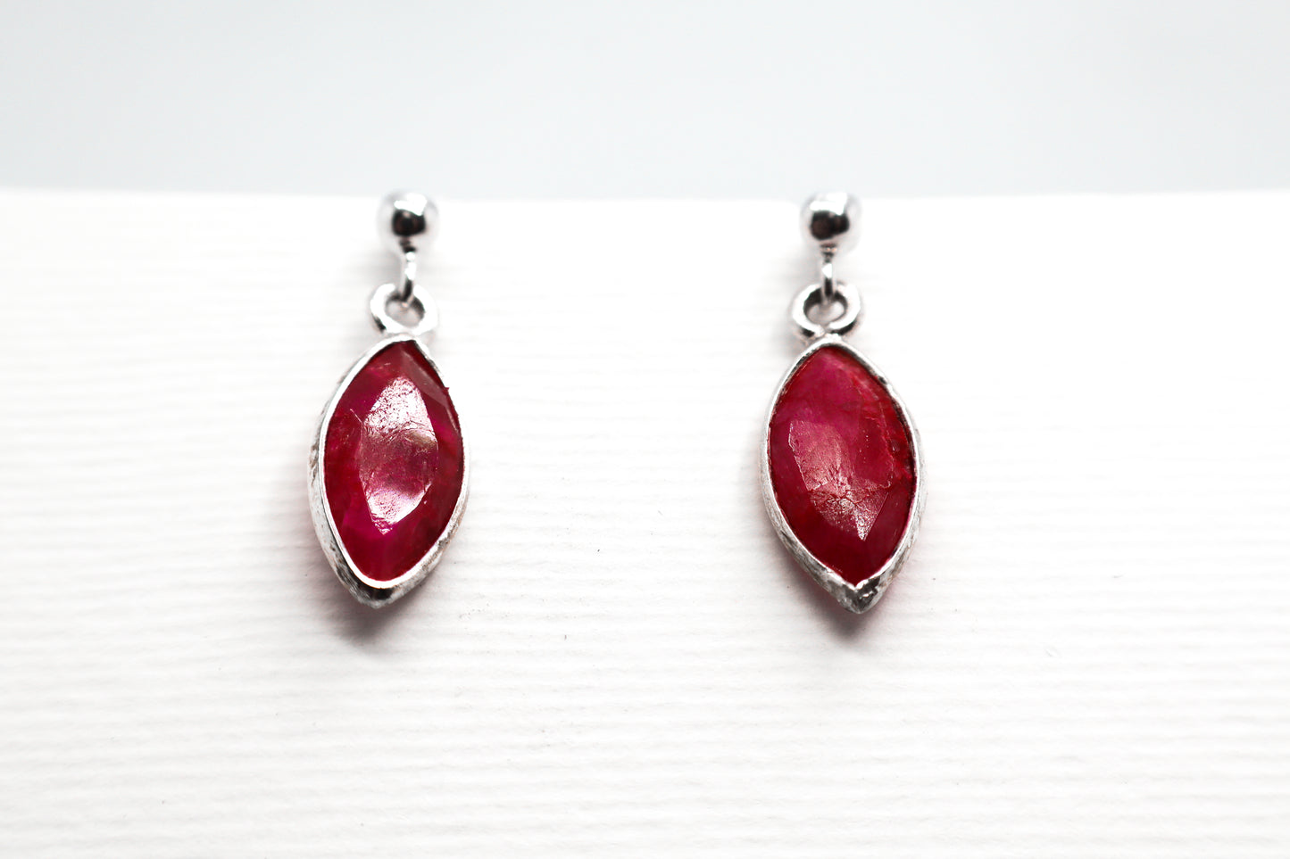 Ruby Sterling Silver Earring