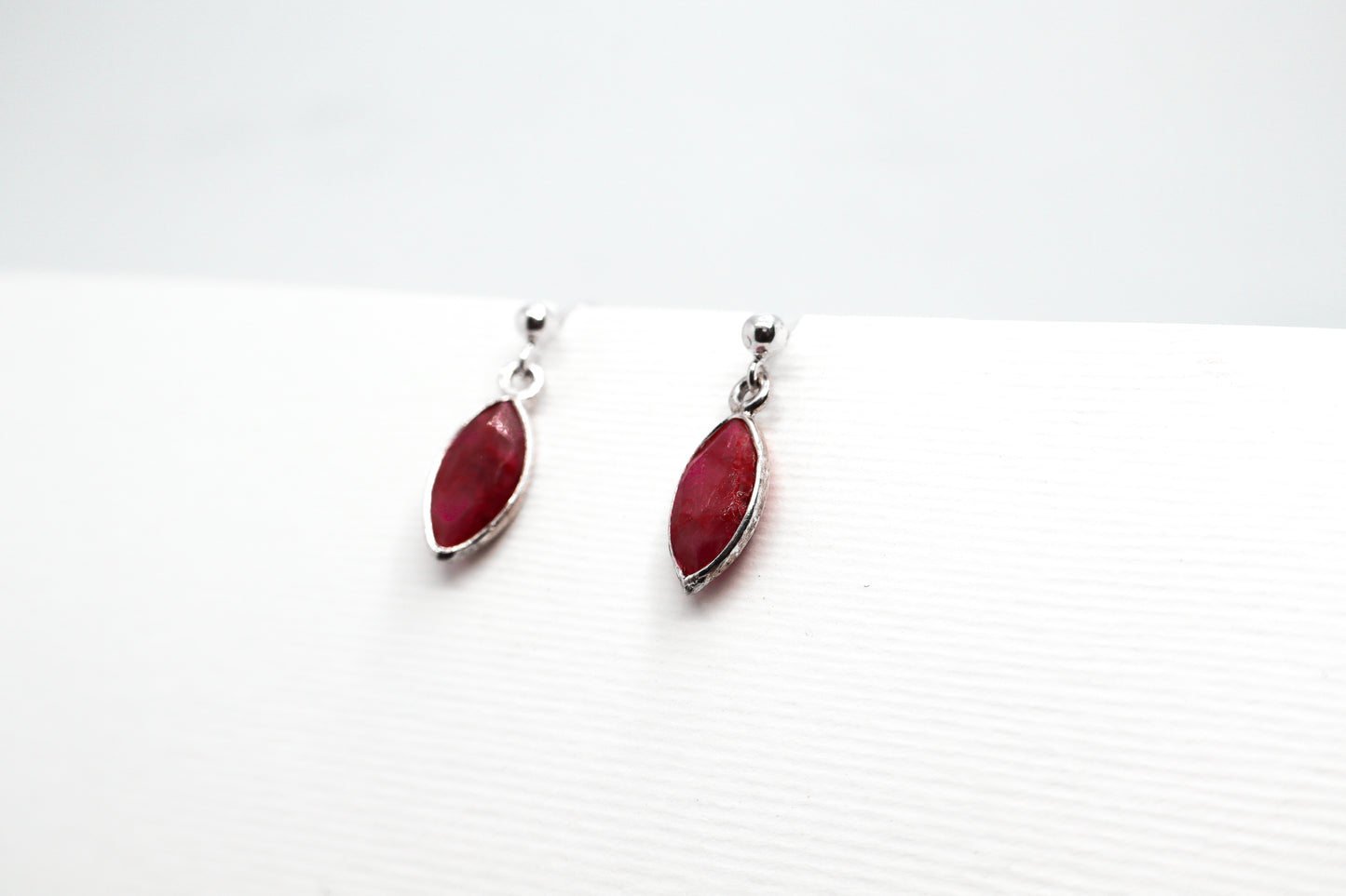 Ruby Sterling Silver Earring