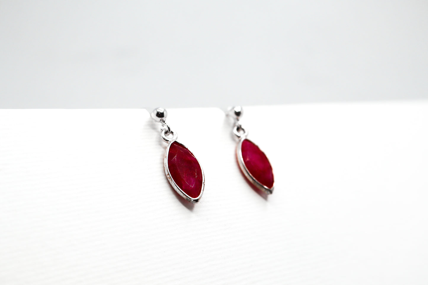 Ruby Sterling Silver Earring