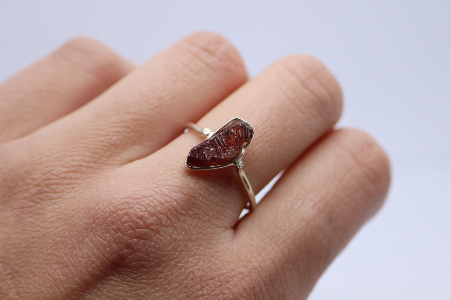 Garnet Sterling Silver Ring