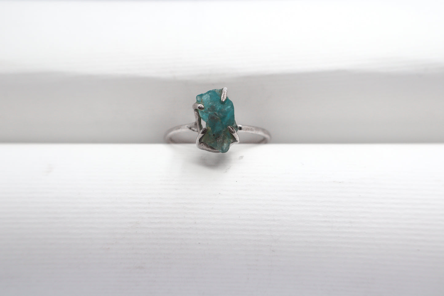 Raw Blue Topaz Sterling Silver Ring