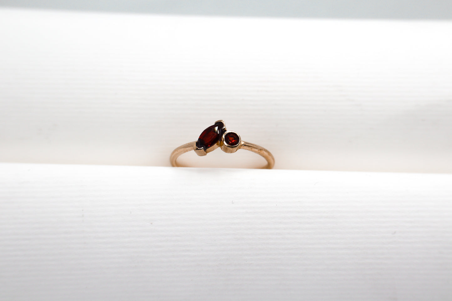 Garnet Gold Plated Solid Sterling Silver Ring