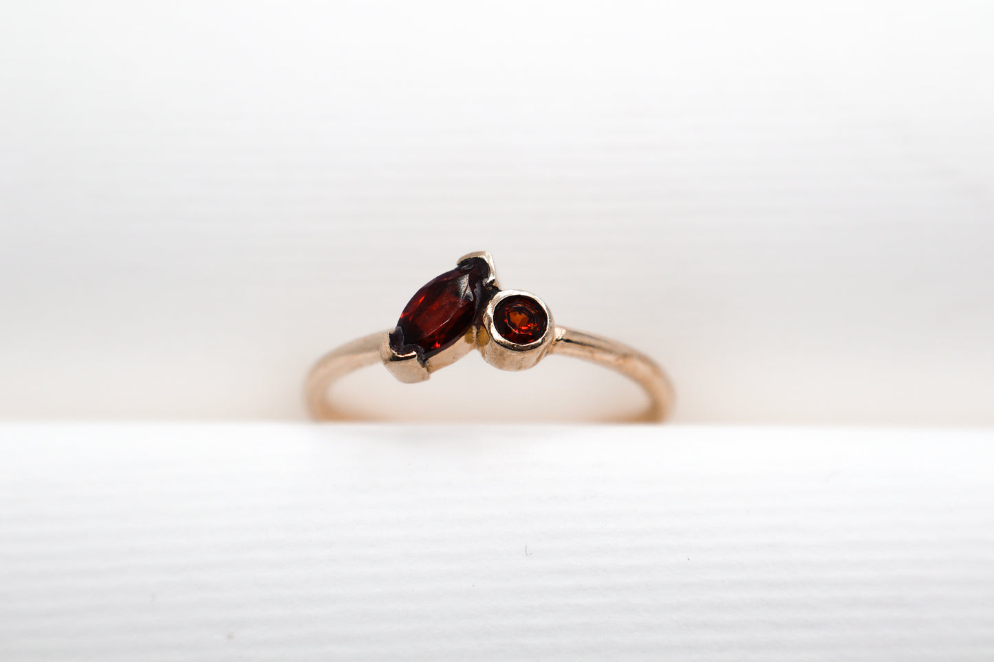 Garnet Gold Plated Solid Sterling Silver Ring