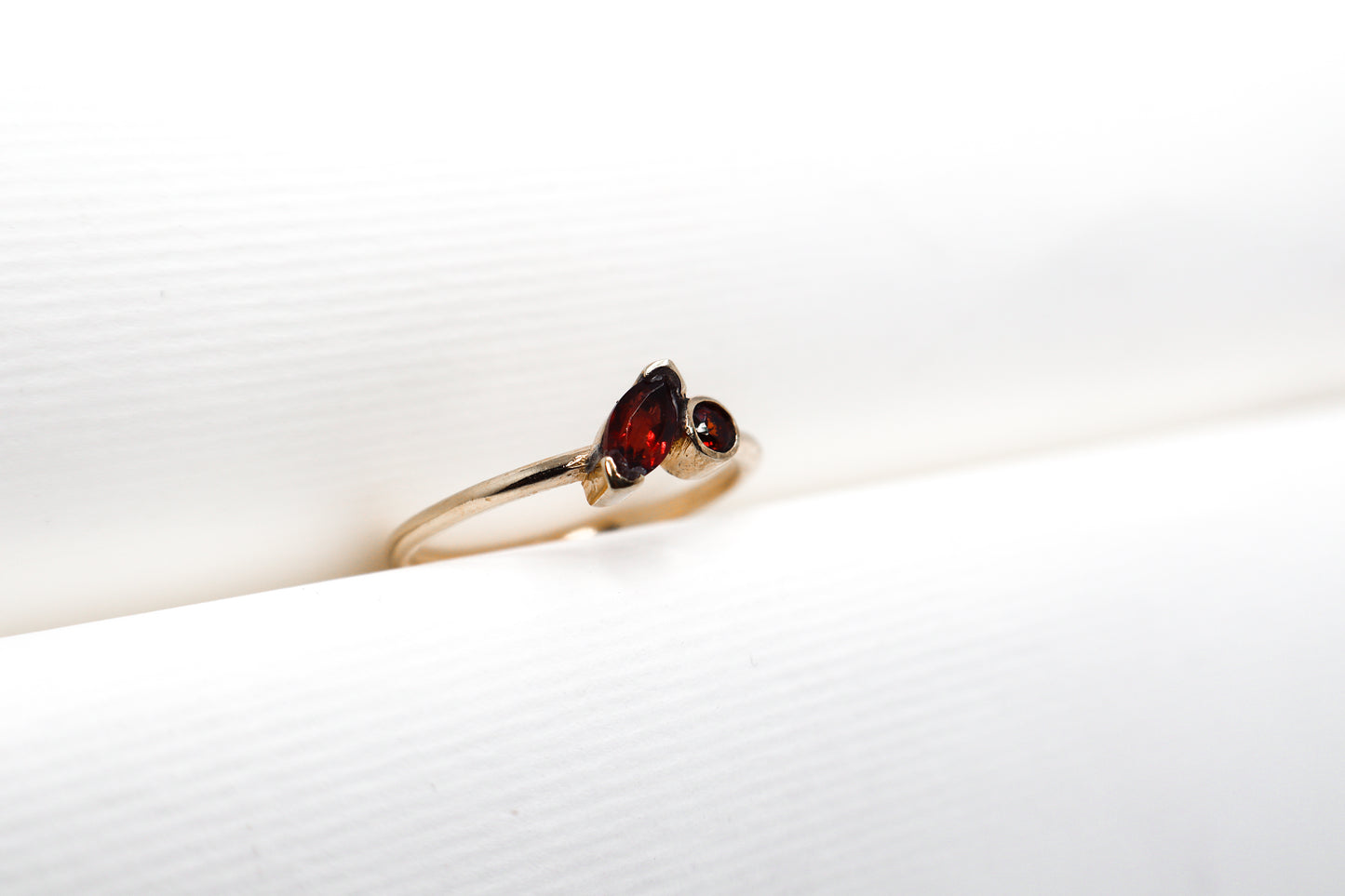 Garnet Gold Plated Solid Sterling Silver Ring