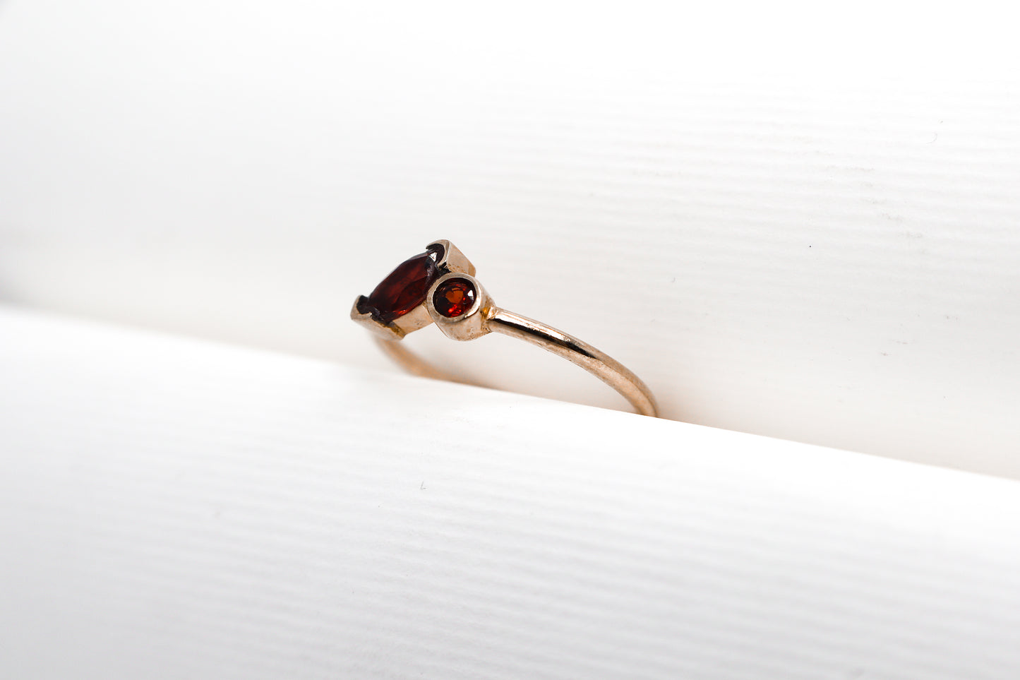 Garnet Gold Plated Solid Sterling Silver Ring