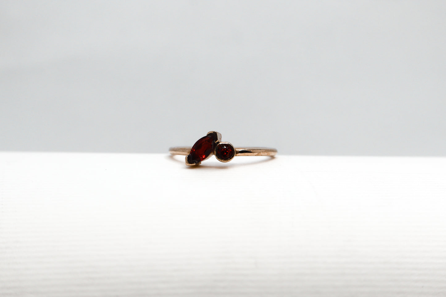 Garnet Gold Plated Solid Sterling Silver Ring