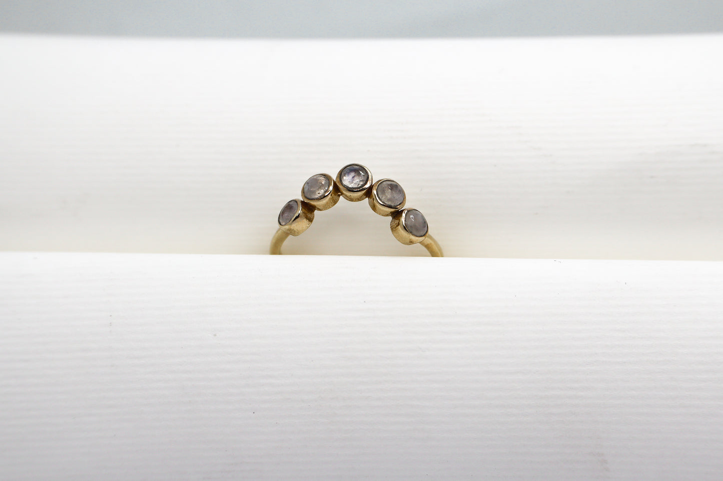 Moonstone Gold Plated Solid Sterling Silver Ring