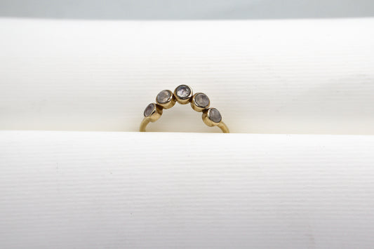 Moonstone Gold Plated Solid Sterling Silver Ring