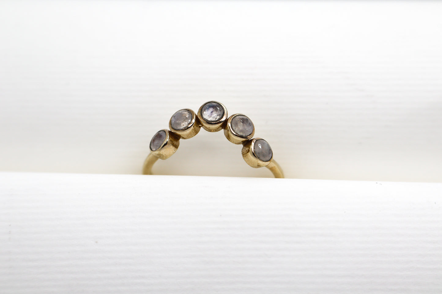 Moonstone Gold Plated Solid Sterling Silver Ring