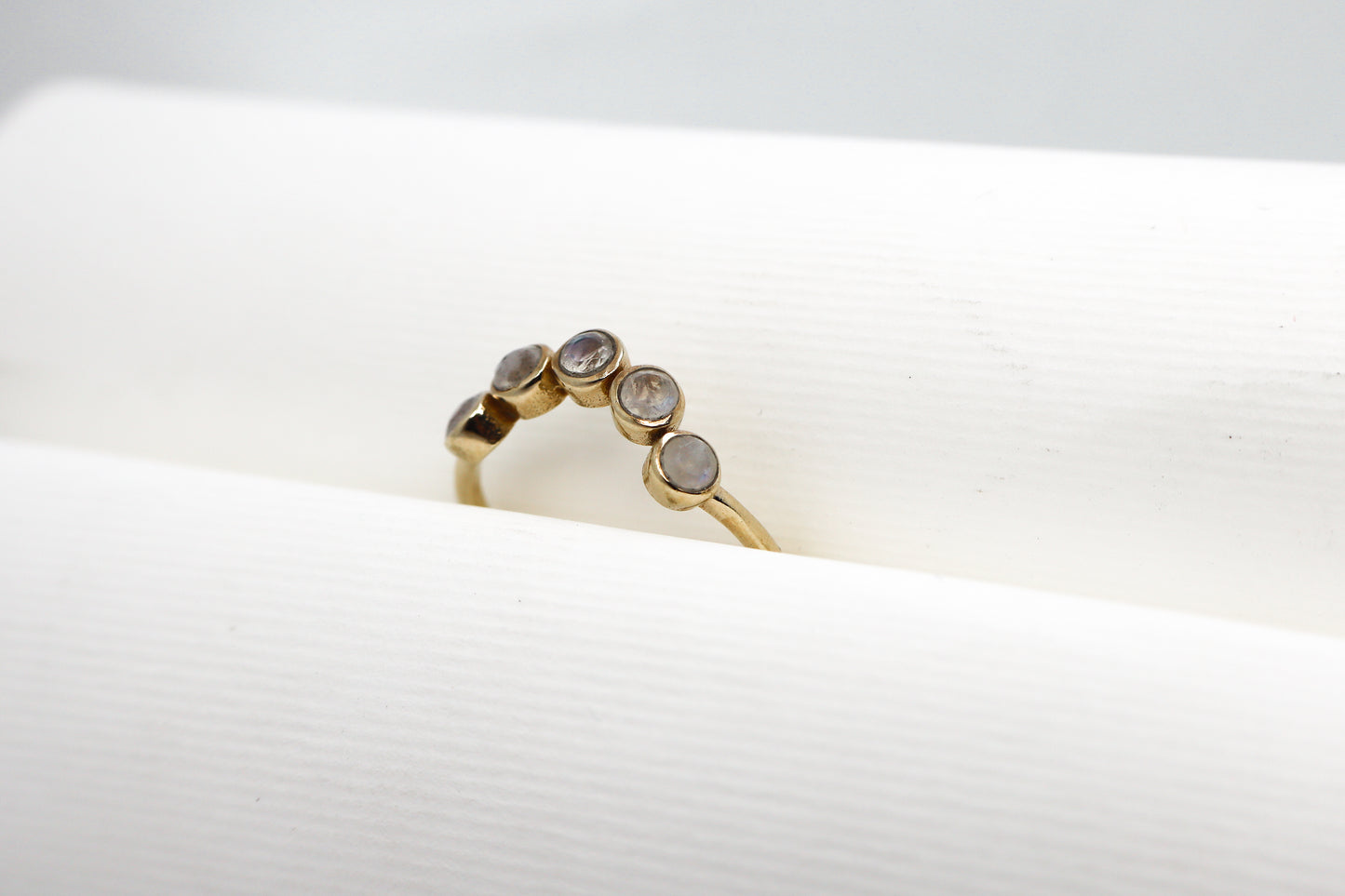 Moonstone Gold Plated Solid Sterling Silver Ring