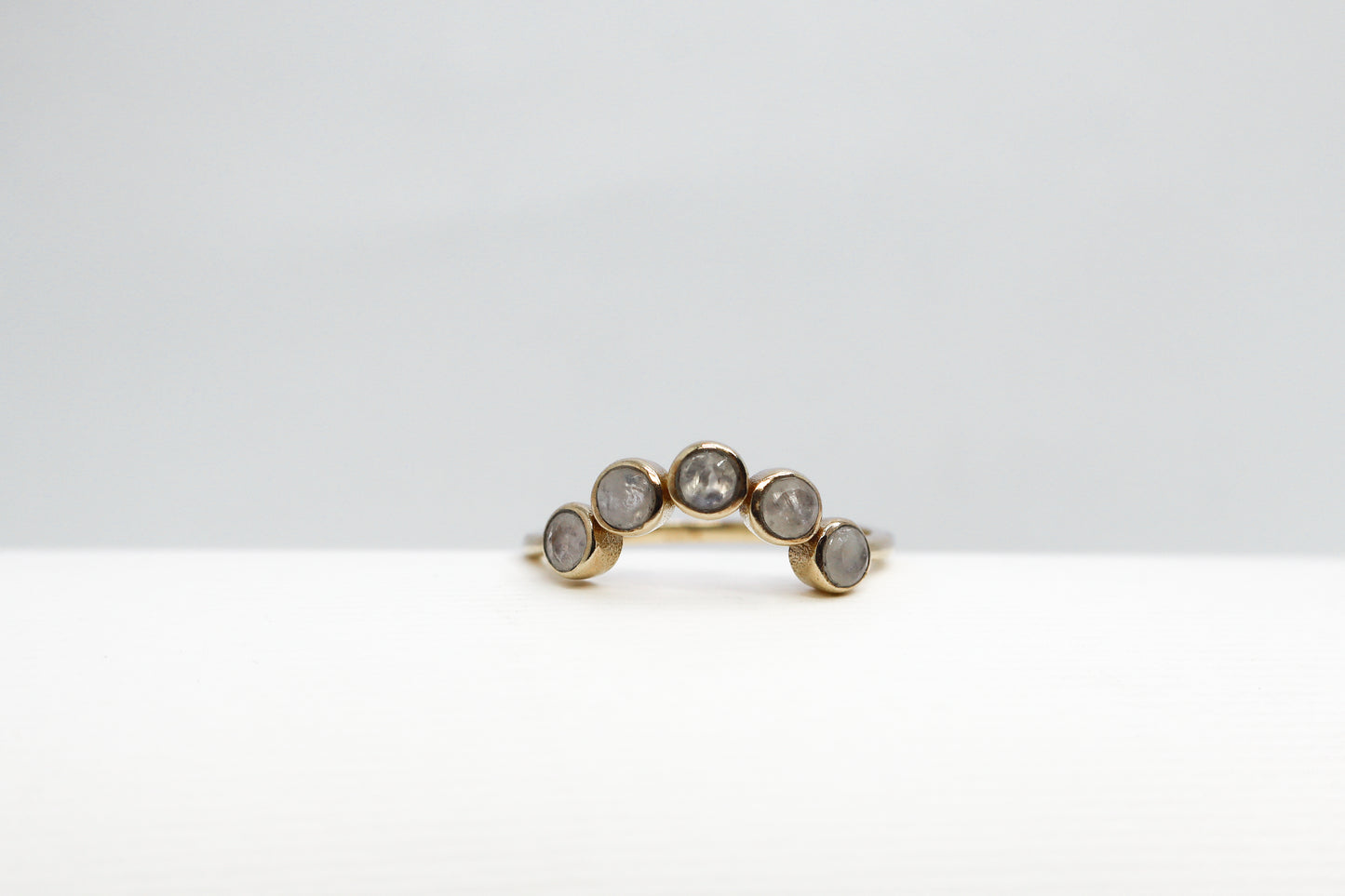 Moonstone Gold Plated Solid Sterling Silver Ring