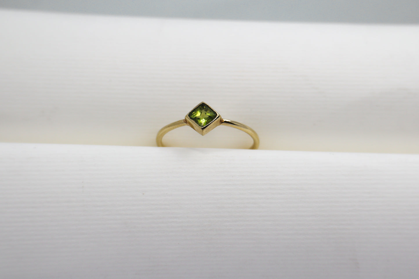 Peridot Gold Plated Solid Sterling Silver Ring