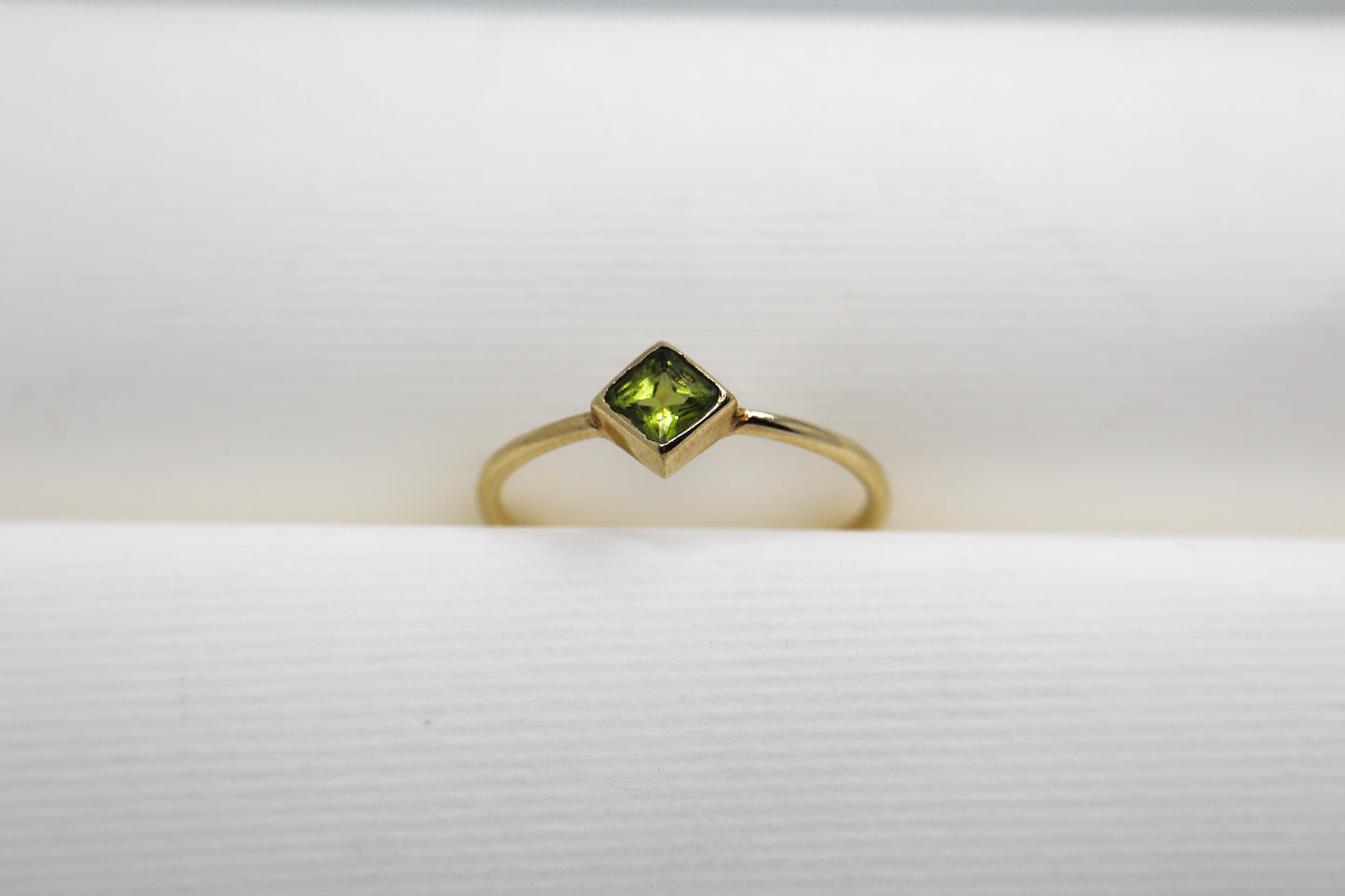 Peridot Gold Plated Solid Sterling Silver Ring